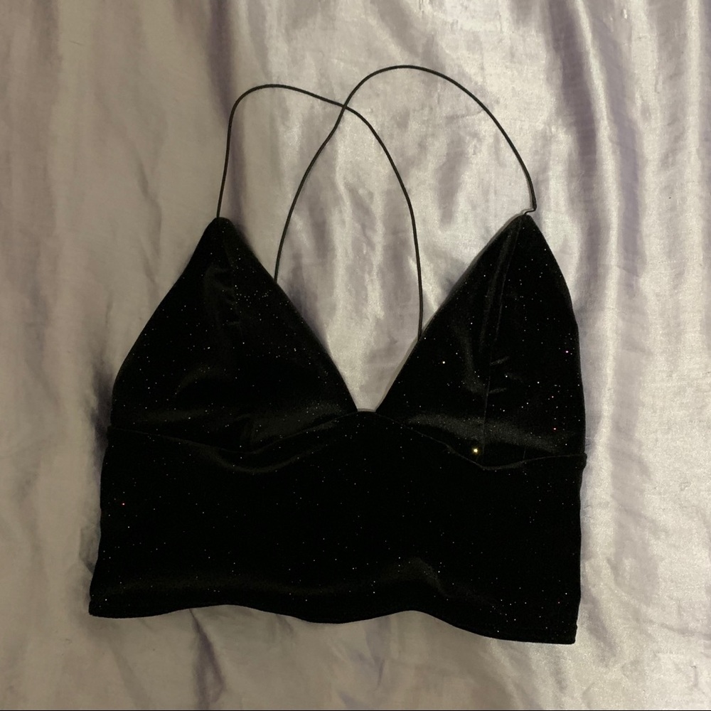 Urban Outfitters Glittery, Velvet Crop Top